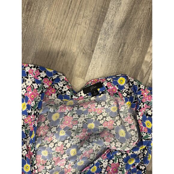 J.Crew Midi Wrap dress in Soft Rayon Pink & Blue Flowers - Picture 3 of 5